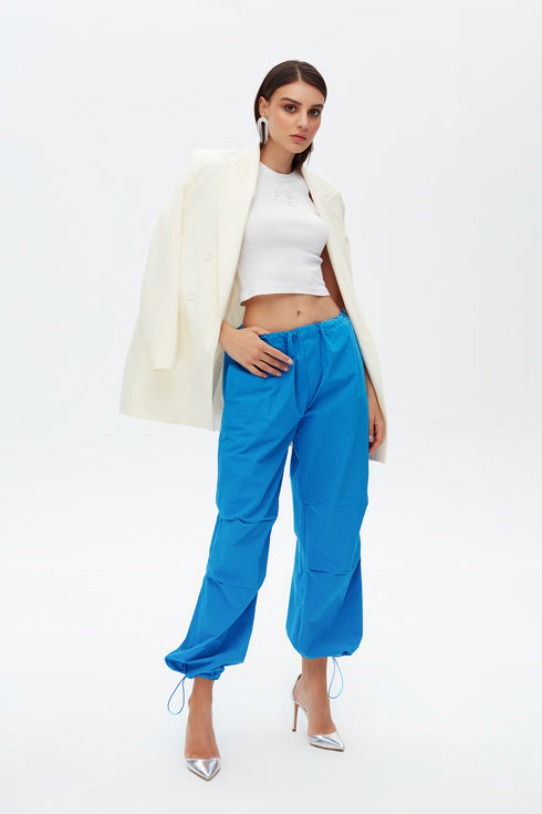 Azure cargo trousers